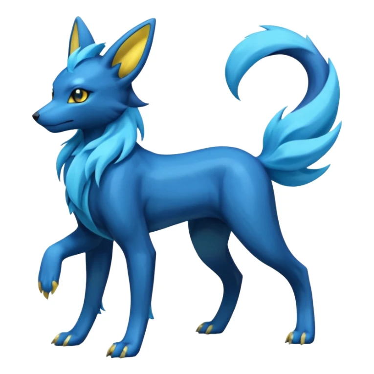 Manectric-Electrike-Suicune-Umbreon-Draco-Fakémon-hybrid-creature (full body), 4 legs sticker