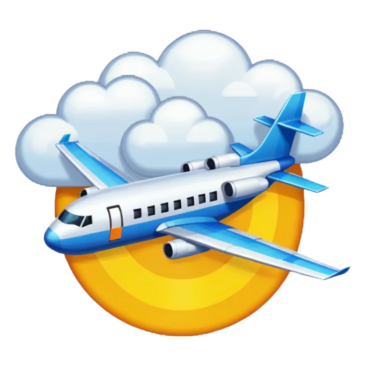 Crée un emoji en pixel art combinant 🛫 (avion au décollage) et 🌤️ (soleil derrière un nuage).
Style : rétro pixel art, résolution 32x32 pixels.
Format : PNG avec fond transparent. sticker