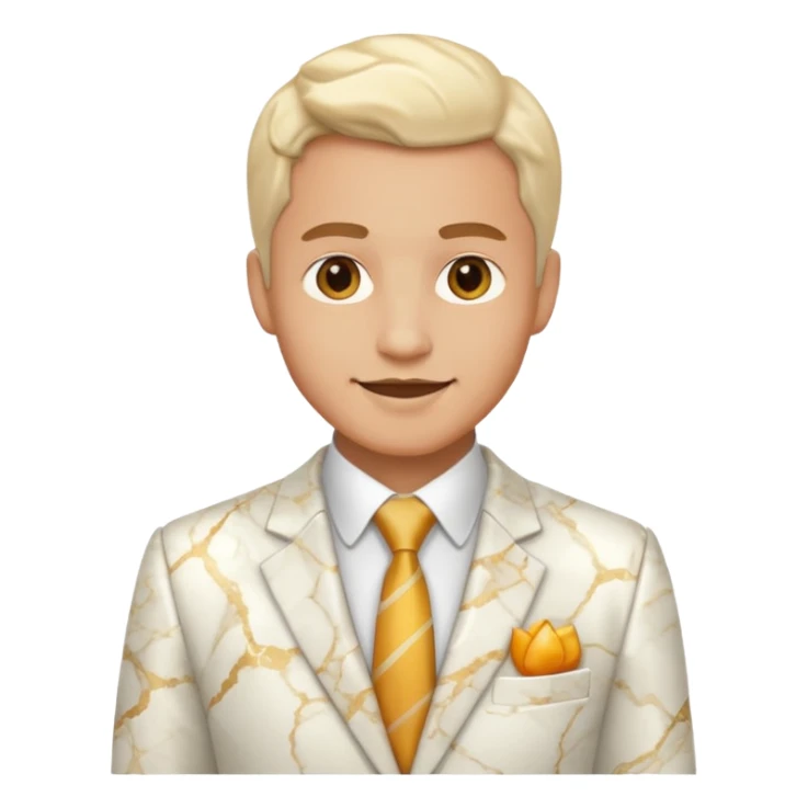 Marble style statue of man head happy full white sticker