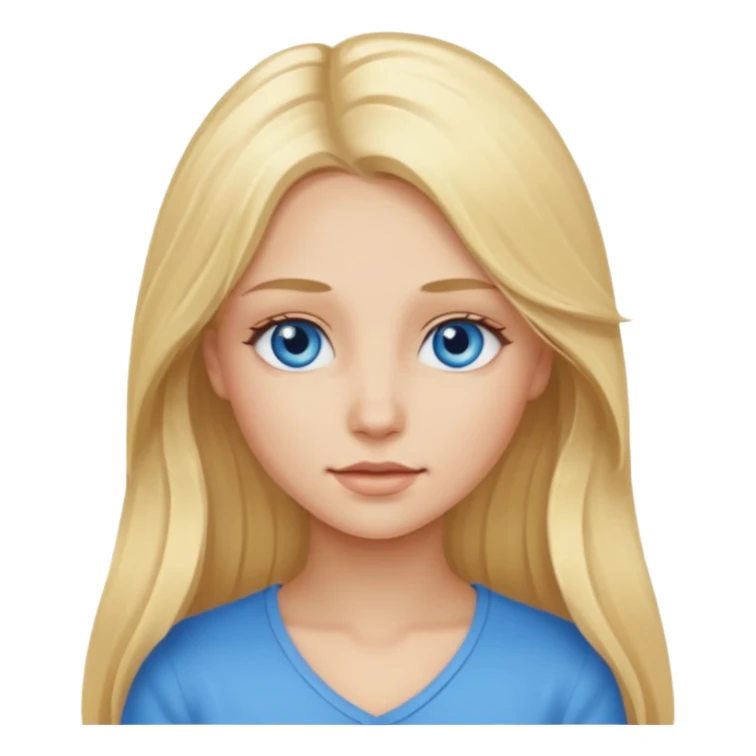 blonde girl long hair blue eyes sticker