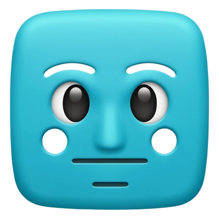 Cyan square with an invisible face and the text Then sticker