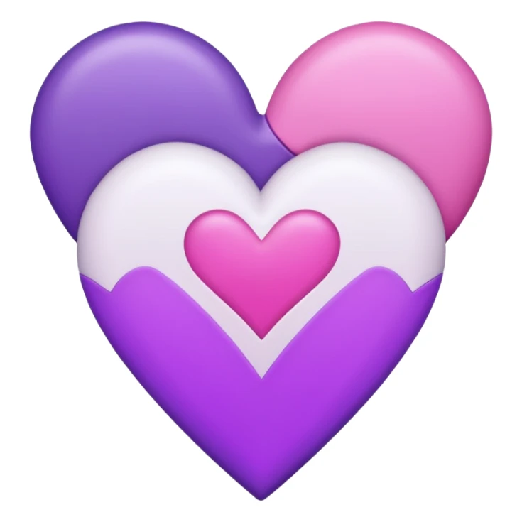 Purple pink and white hearts   sticker