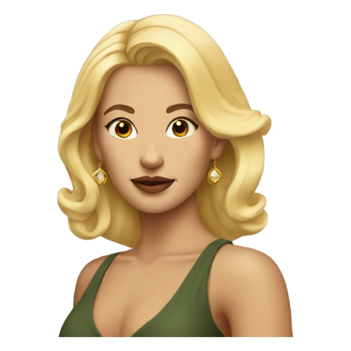 blonde woman with earrings portrait sticker