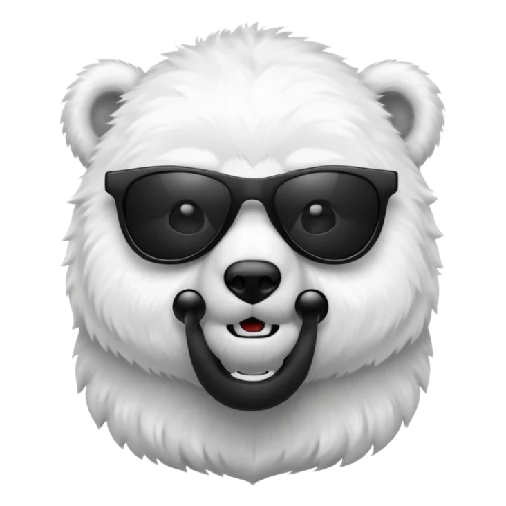 baby polar bear wear black sunglasses sticker