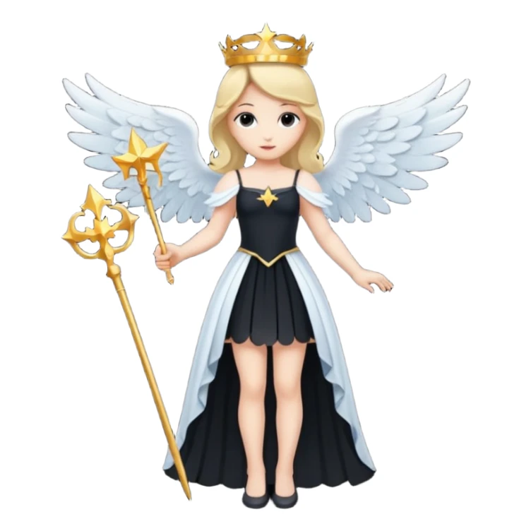Angel Queen silhouette with wings and wand sticker