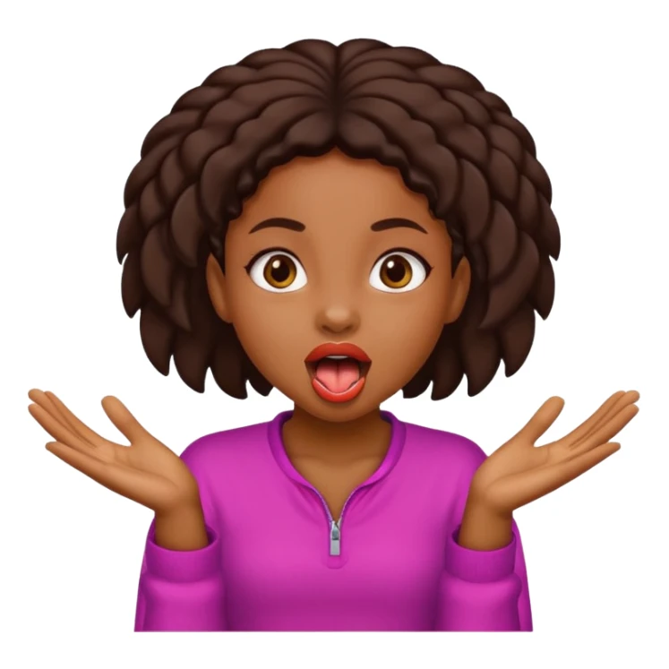 A black girl with her tongue out with her hands open sticker