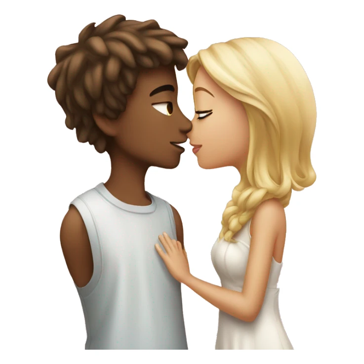 beautiful girl and boy kissing sticker