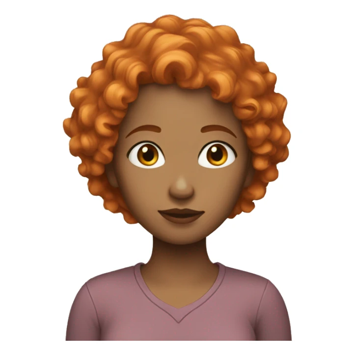 a women with short orange curly hair sticker