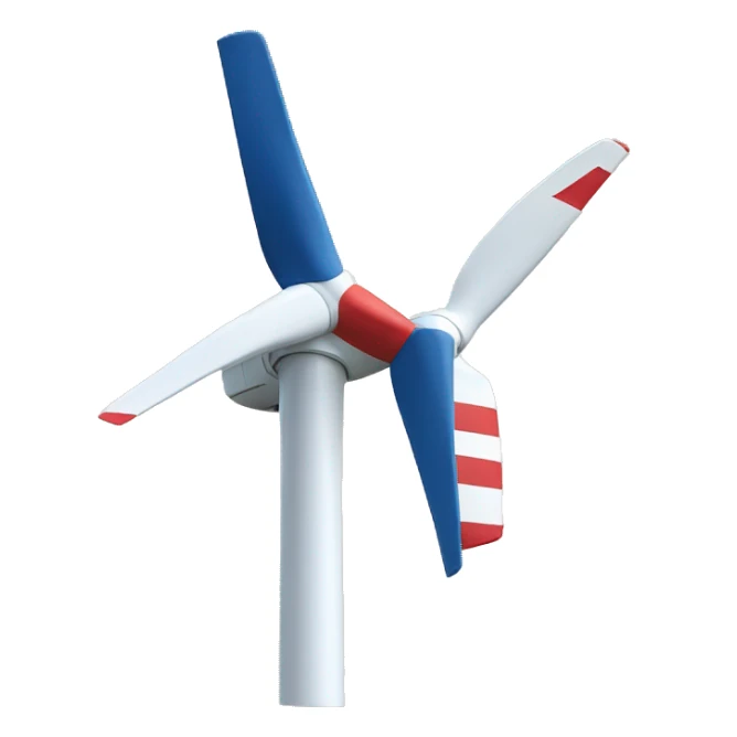 Wind turbine in usa flag colors sticker