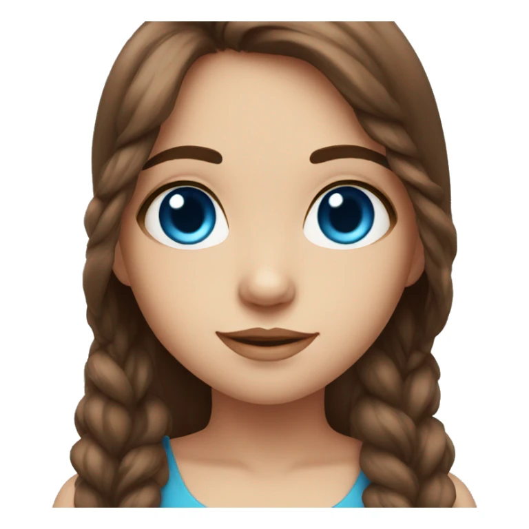 cute blue eye and brown hair girl sticker