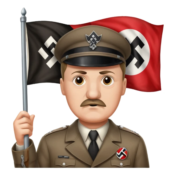 HITLER holding a nazi flag pls sticker
