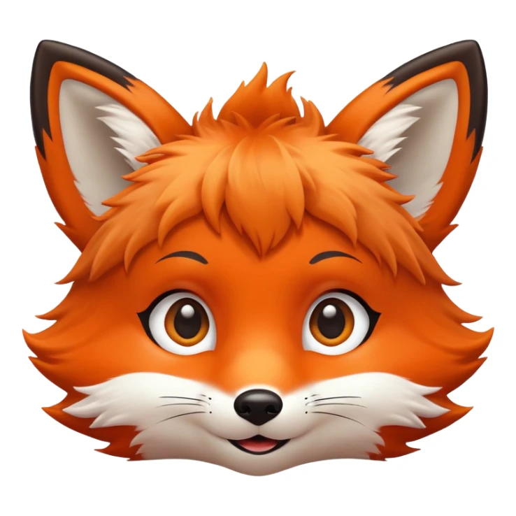 happy fox kid avatar with big eyes sticker