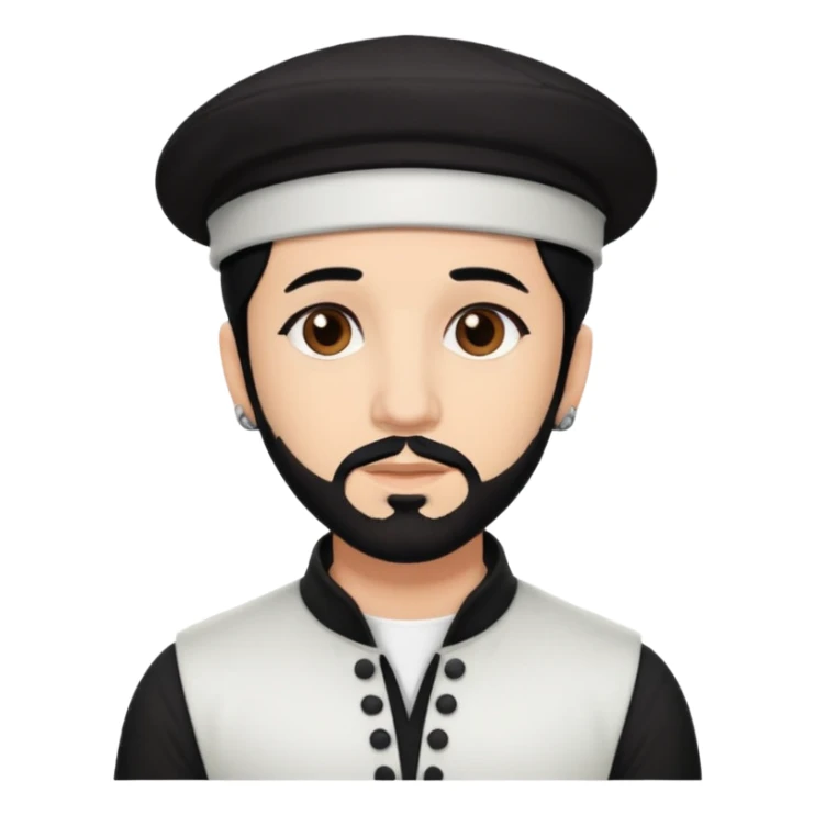 AJ McLean brown eyes, black hair, white outfit sticker
