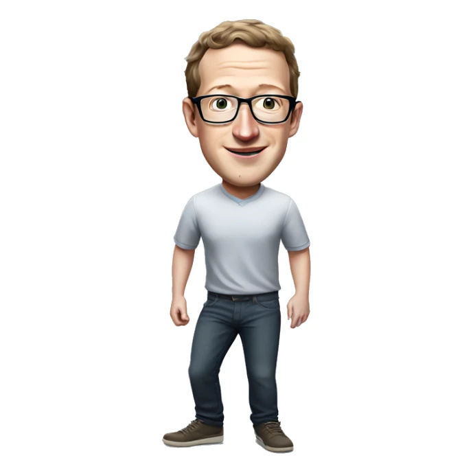 mark zuckerberg in glasses runs full body sticker