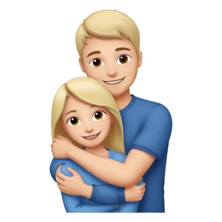  un homme serre sa sœur dans ses bras sticker