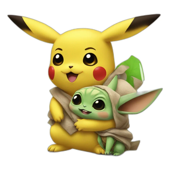 Pikachu and baby yoda sticker