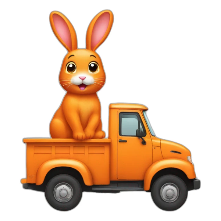 A orange bunny un a truck sticker