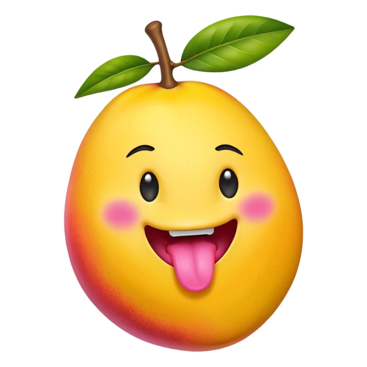 Mango sticking out tongue sticker
