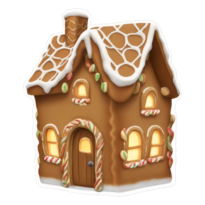 Cosy light begie gingerbread house  sticker