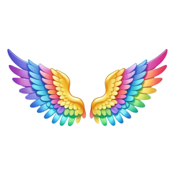  tiny small rainbow angel wings. cute tiny left and right rainbow angel wings. Only wings. sticker