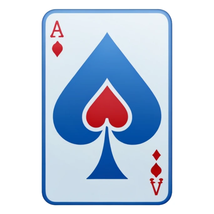 A highly minimalist, clean icon. The icon is a single playing card or tarot card, shown from the back side (face down). The card is oriented vertically (portrait). Blue color sticker