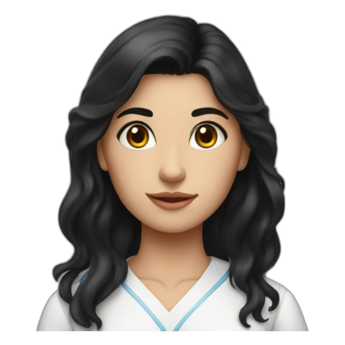 A beautiful black-haired Solvak girl who studies anatomy sticker