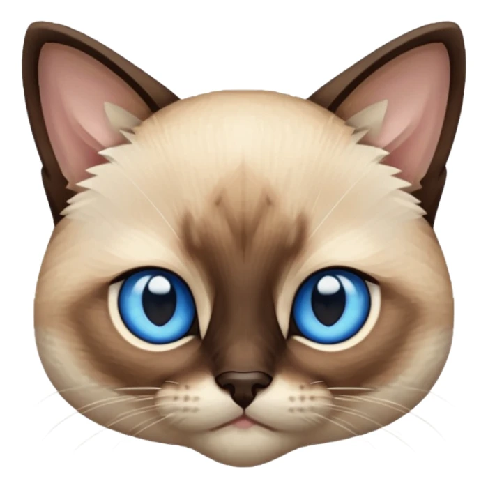 Face of Siamese Kitten in game pixelized style sticker