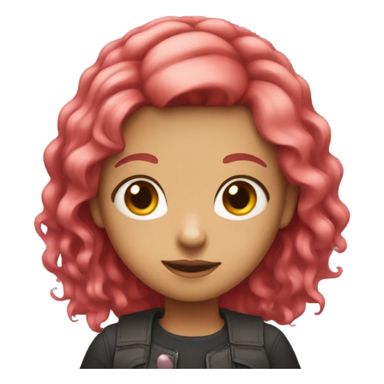 girl with pink and red hair sticker