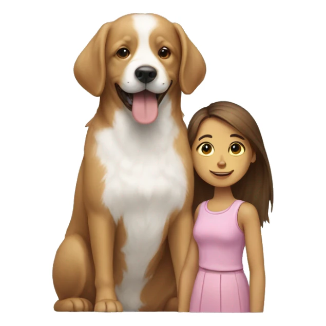 Doodle dog and girl sticker