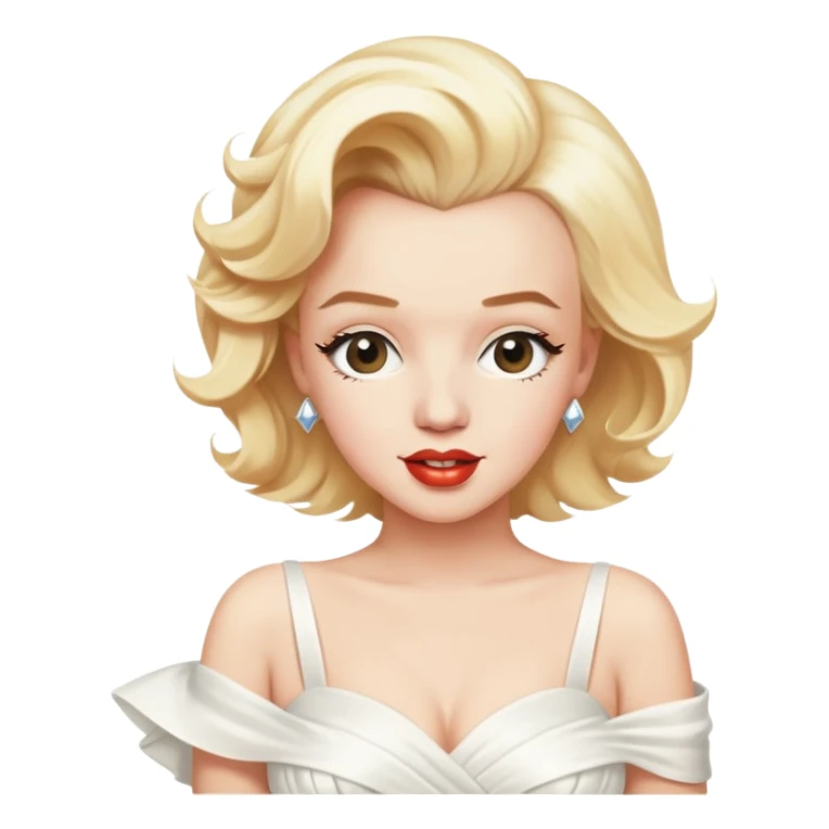 Marilyn Monroe holds her white dress from the wind sticker