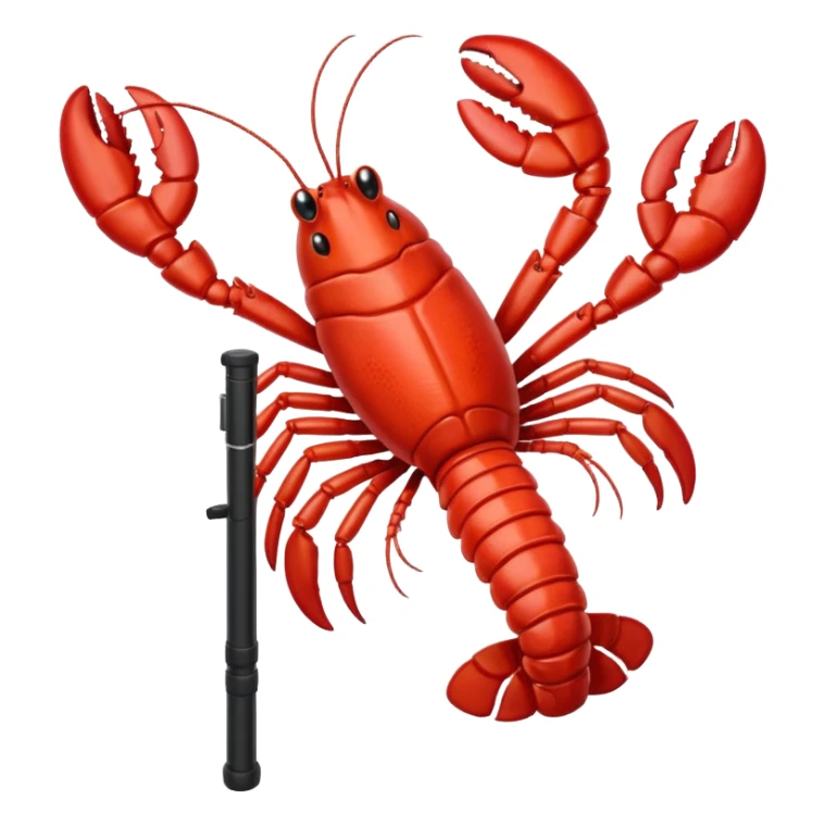 Lobster very happy jumping on pogo stick sticker