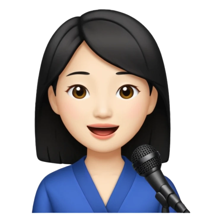 asian woman singing no microphone sticker