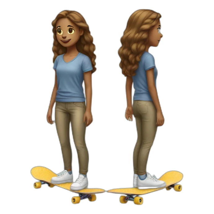 girl on skateboard sticker