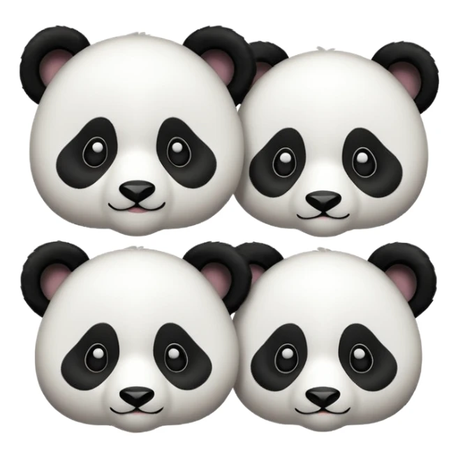 I want 3 panda emojis. One facing right, next one right going up, next one right going down sticker