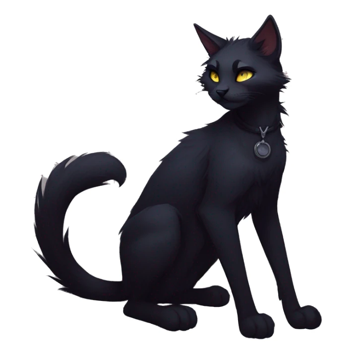 Edgy sharp anthro tomboy black cat animal furry by Falvie, LiLaiRa, griffsnuff, AngieWolf sticker