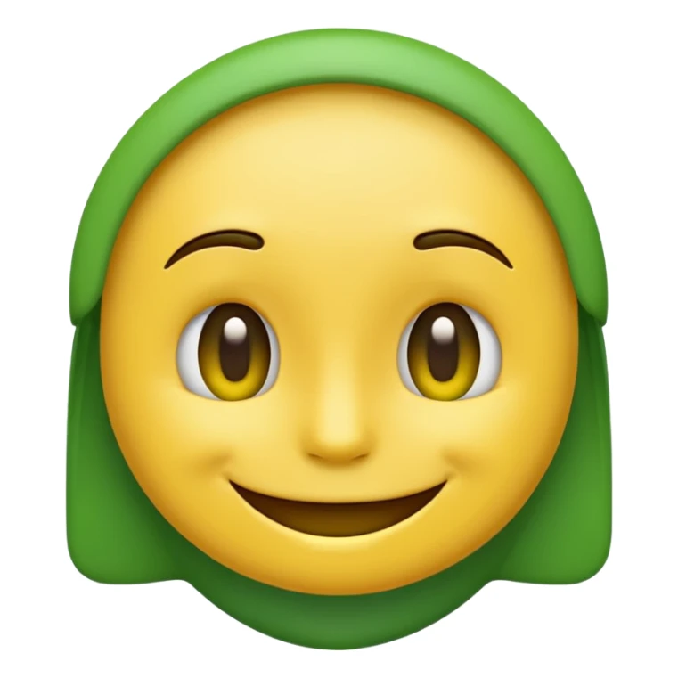 Create me a half yellow and half green emoji  sticker