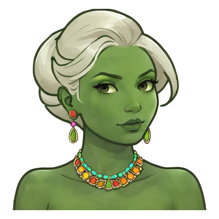 blonde girl with colorful jewelry sticker