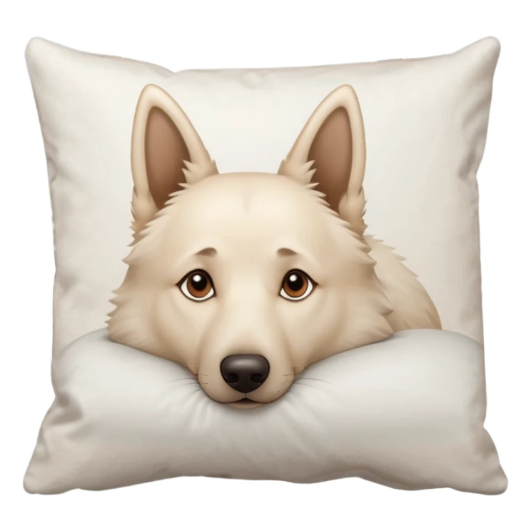 White Belgian shepherd dog with Brown eyes sleeping On a pillow sticker