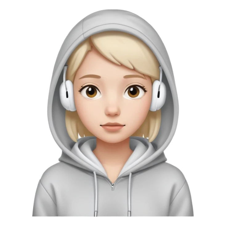 Girl in hoddie and AirPods  sticker
