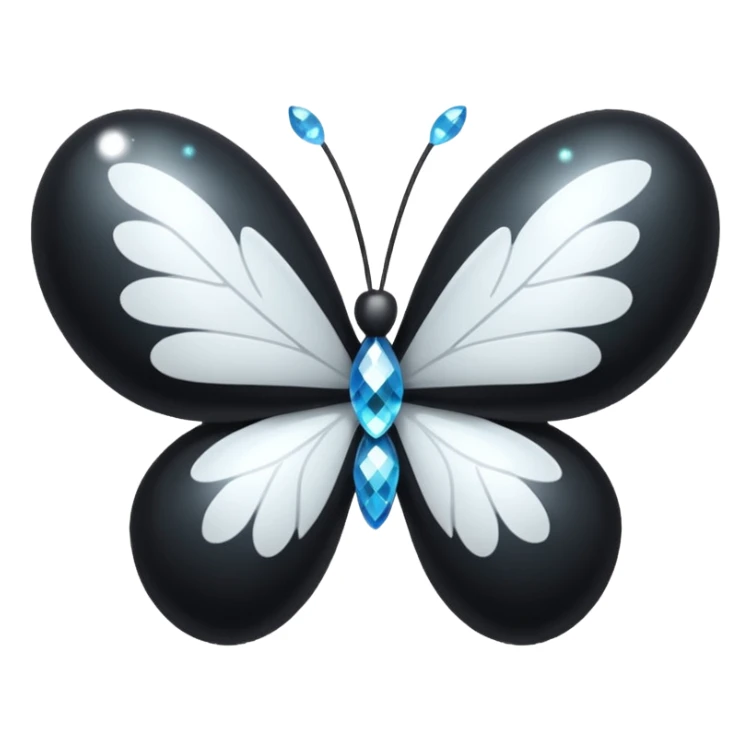 black heart with a white butterfly-style bow with sparkles sticker