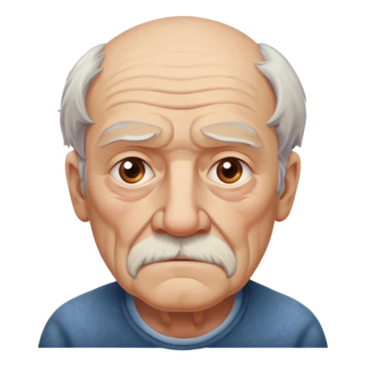 Strict Teacher – old man, serious gaze, raised chalk sticker