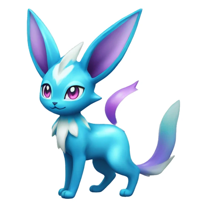 Shiny colorful Glaceon Espeon Pokémon sticker