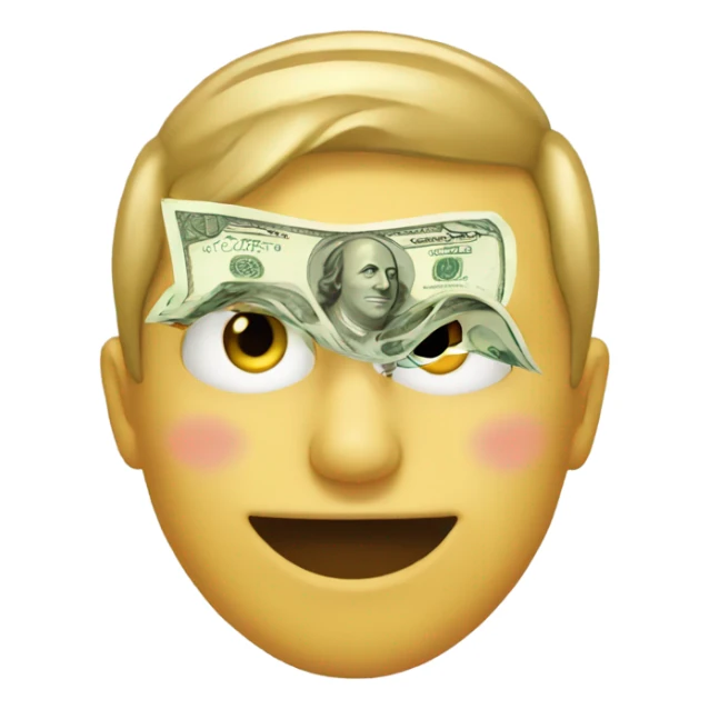 Heart eyes with money signs sticker