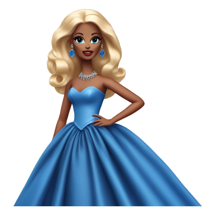 Red horned Satan Barbie in beautiful blue evening gown  sticker