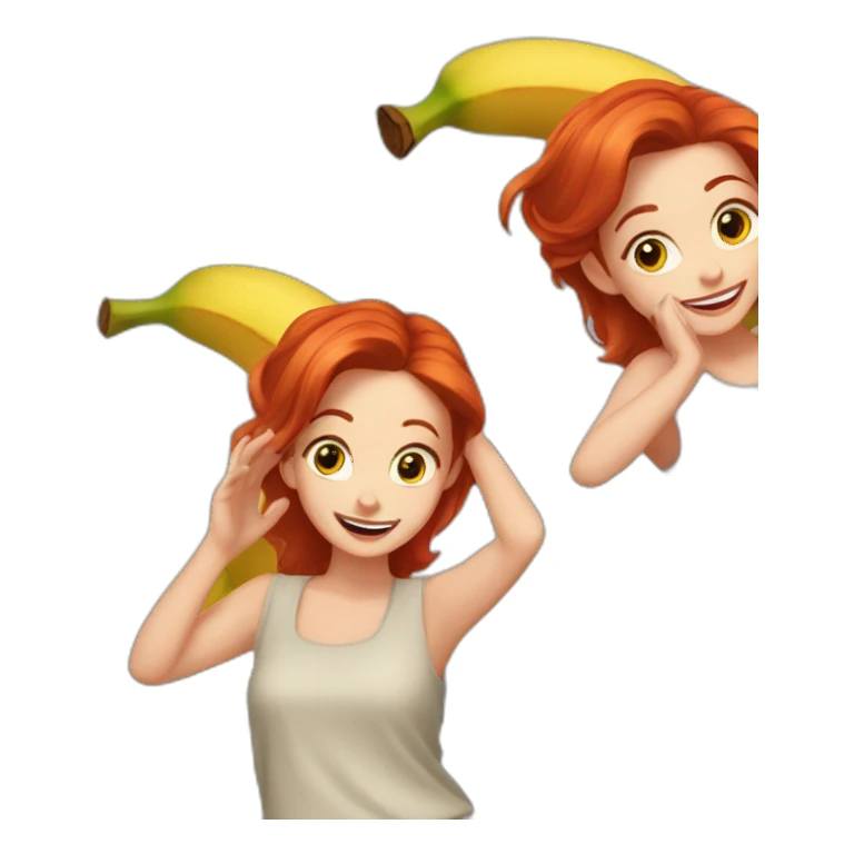 red hair anna banana dance sticker