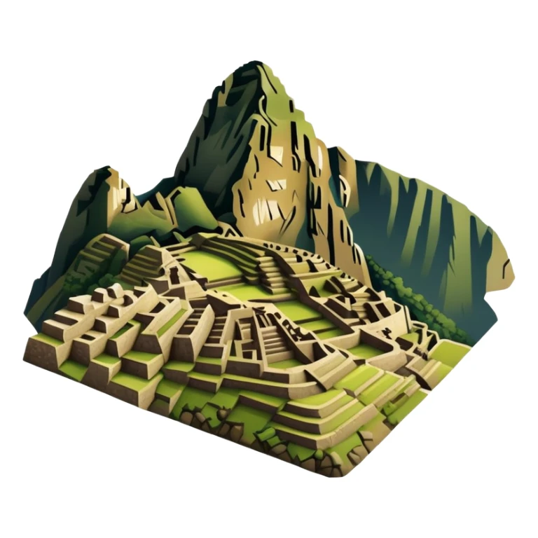 Machu Picchu with subdued earthy tones, not bright sticker