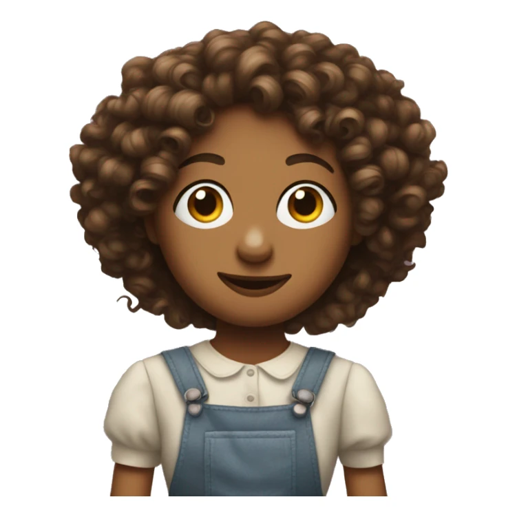 puppet being controlled by girl with curly hair sticker