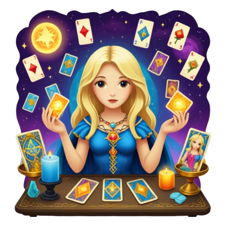 blondie girl with tarot sticker