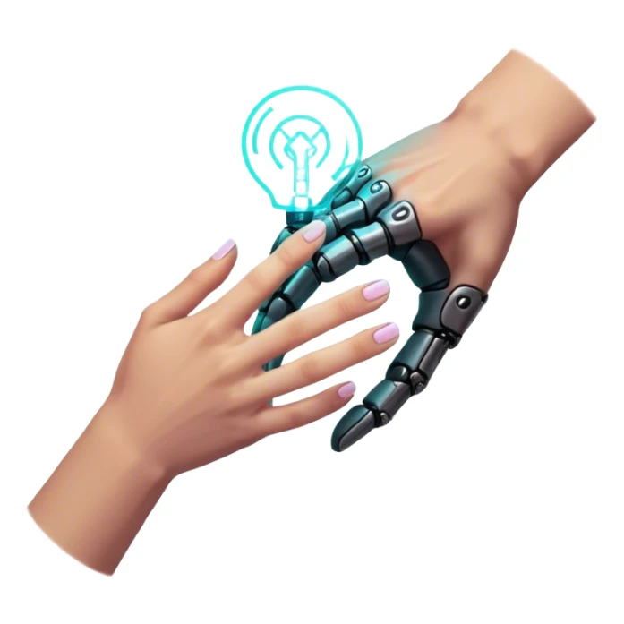 Neon cyberpunk style 
male hand holding female sticker