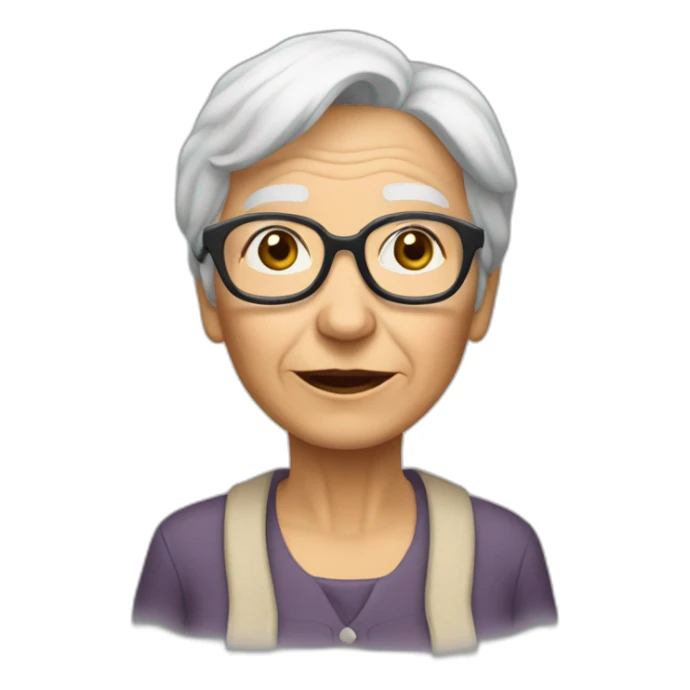 un avatar de una persona anciana muy sabia sticker